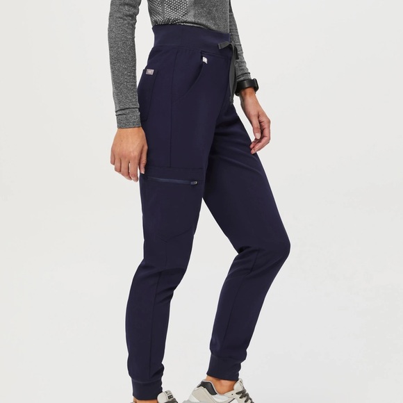 Figs Women's High Waisted Zamora Jogger Scrub Pants - Navy - Picture 2 of 6